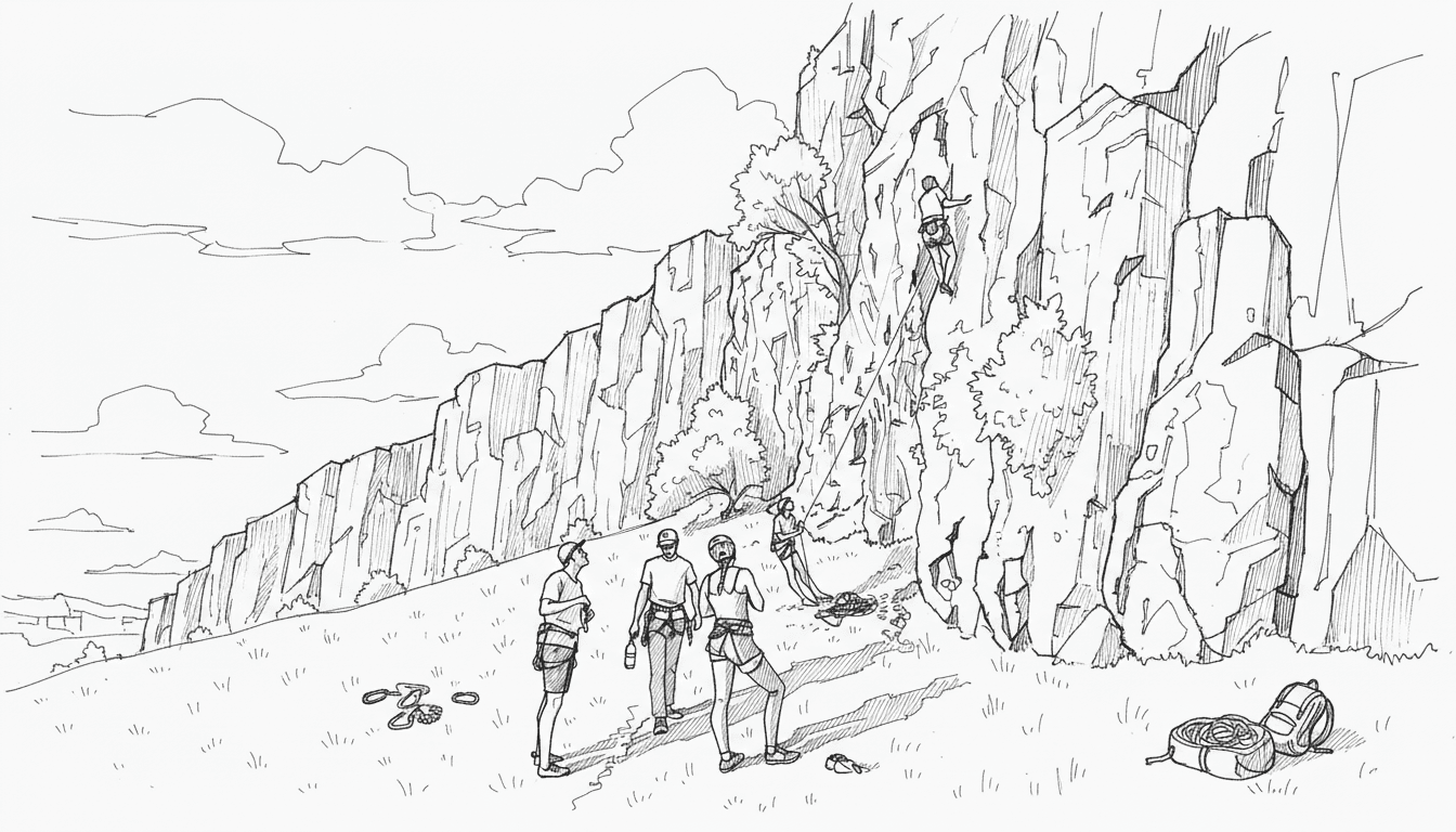 Climbers at the crag