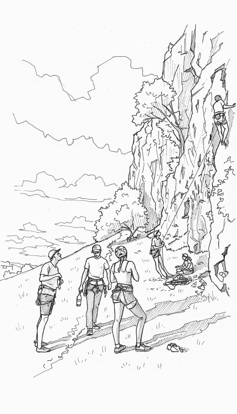 Climbers at the crag